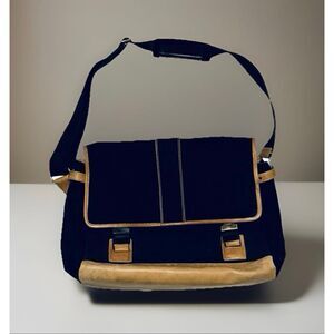 Vintage Coach Black Canvas Leather Messenger Briefcase Laptop